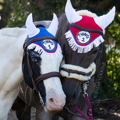 Dr. Seuss Thing 1 and Thing 2 Matching Fly Veil Bonnets