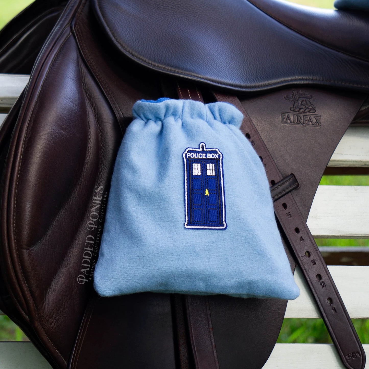 Doctor Who Tardis Patch Fleece-Lined Stirrup Covers