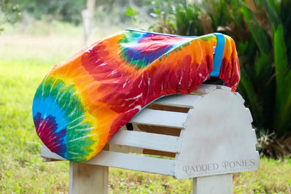 Rainbow Tie Dye Retro All Purpose Saddle Cover