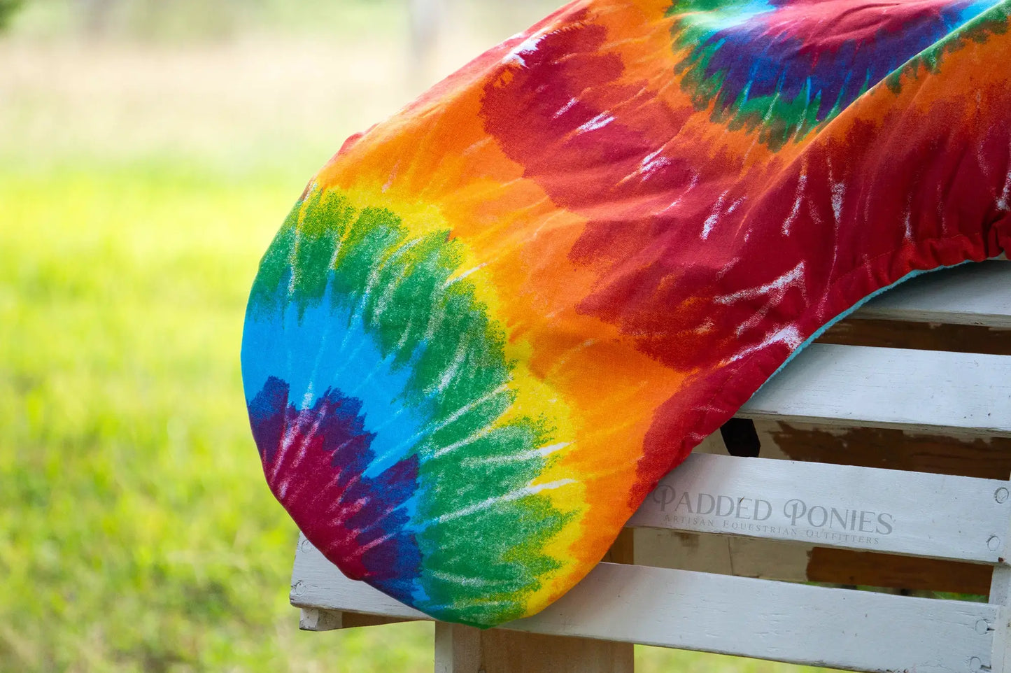 Rainbow Tie Dye Retro All Purpose Saddle Cover