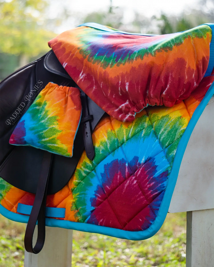 Rainbow Tie Dye Retro Jump Saddle Pad with Matching Set