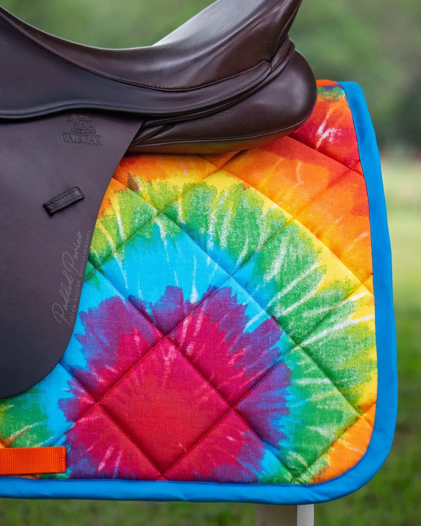 Rainbow Tie Dye Retro Jump Saddle Pad
