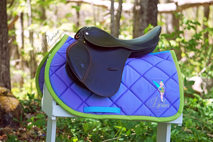 Disney Peter Pan Tinkerbell Patch Purple Pony Saddle Pad with Monogram