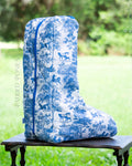 Royal Blue Equestrian Toile Tall Boot Bag