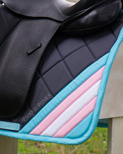 Transgender Pride Corner Flag Dressage Saddle Pad