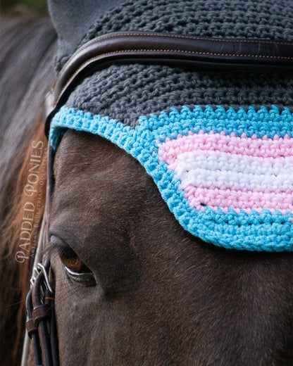 LGBTQ+ Transgender Flag Tip Gray Fly Veil Bonnet