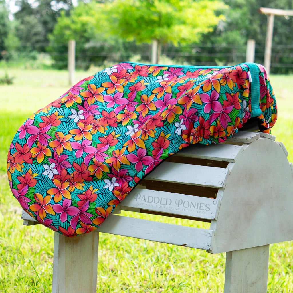 Tropical Paradise Floral Fleece Lined All Purpose Saddle Cover