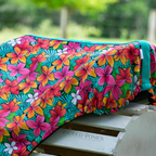 Tropical Paradise Floral Fleece Lined All Purpose Saddle Cover