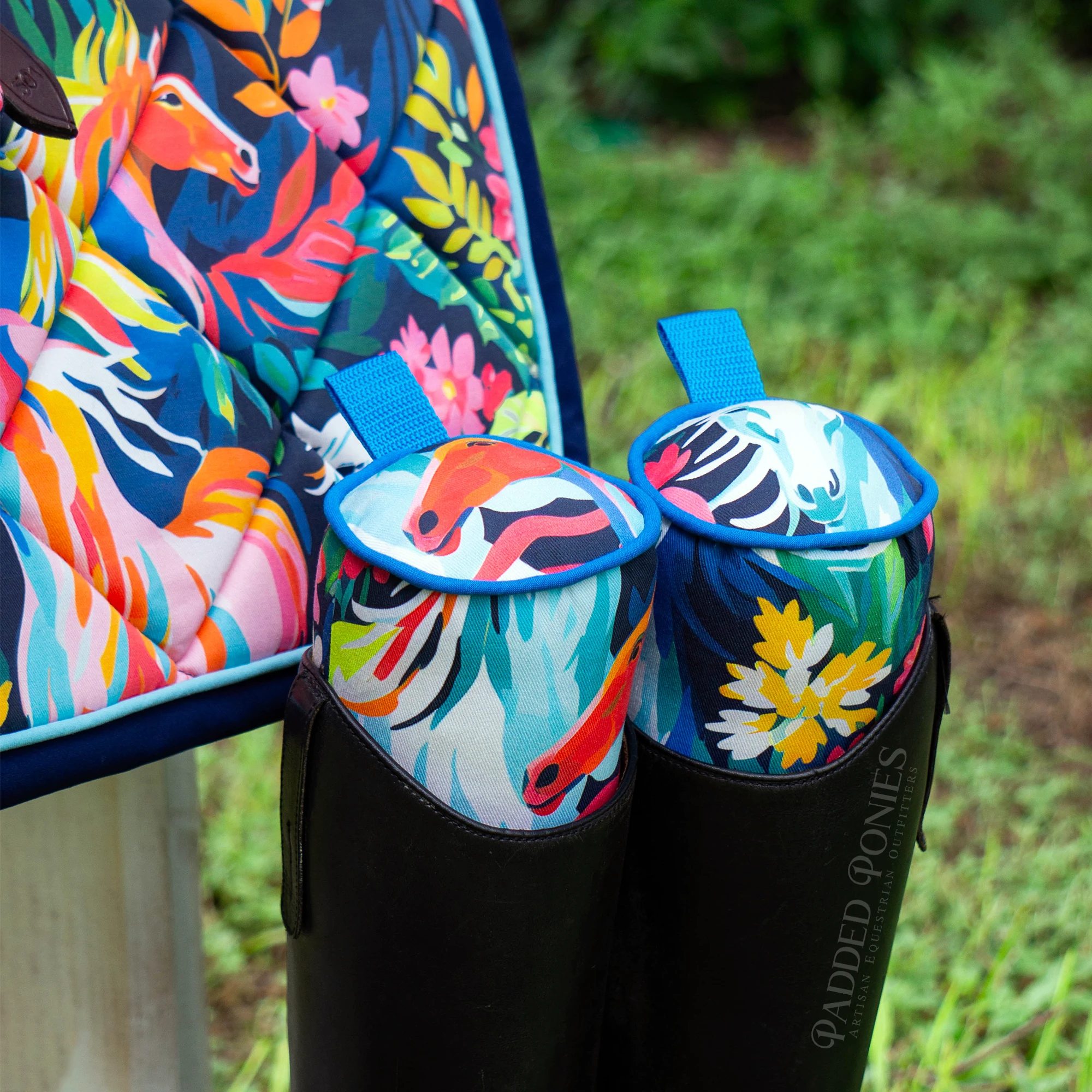 Painted Rainbow Wild Horses Print Tall Boot Tree Stuffers