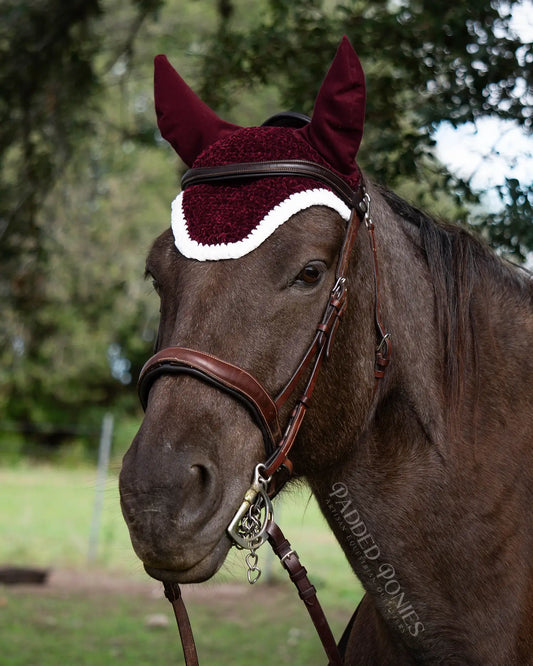 Burgundy Velvet Christmas Fly Bonnet