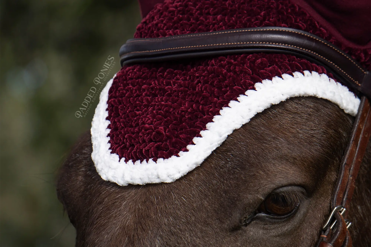 Burgundy Velvet Christmas Fly Bonnet