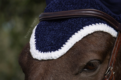 Dark Navy Blue Velvet Christmas Fly Bonnet