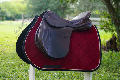 Burgundy and Black Luxe Velvet All Purpose Saddle Pad