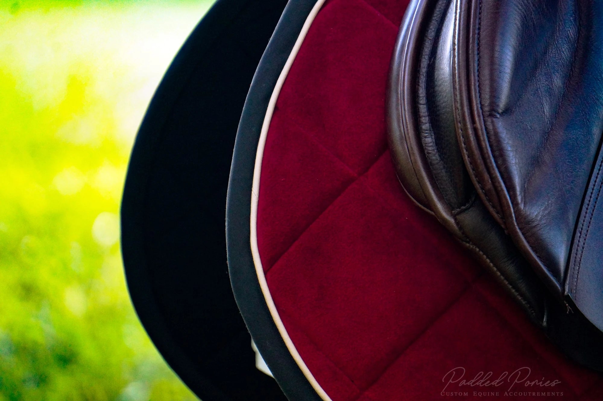 Burgundy and Black Luxe Velvet All Purpose Saddle Pad