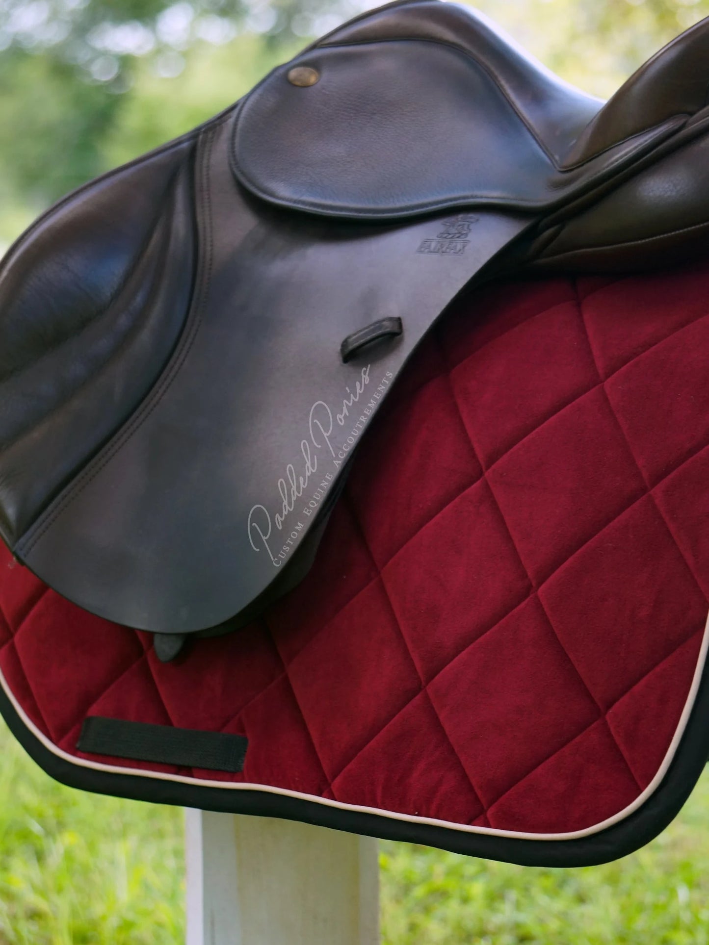 Burgundy and Black Luxe Velvet All Purpose Saddle Pad