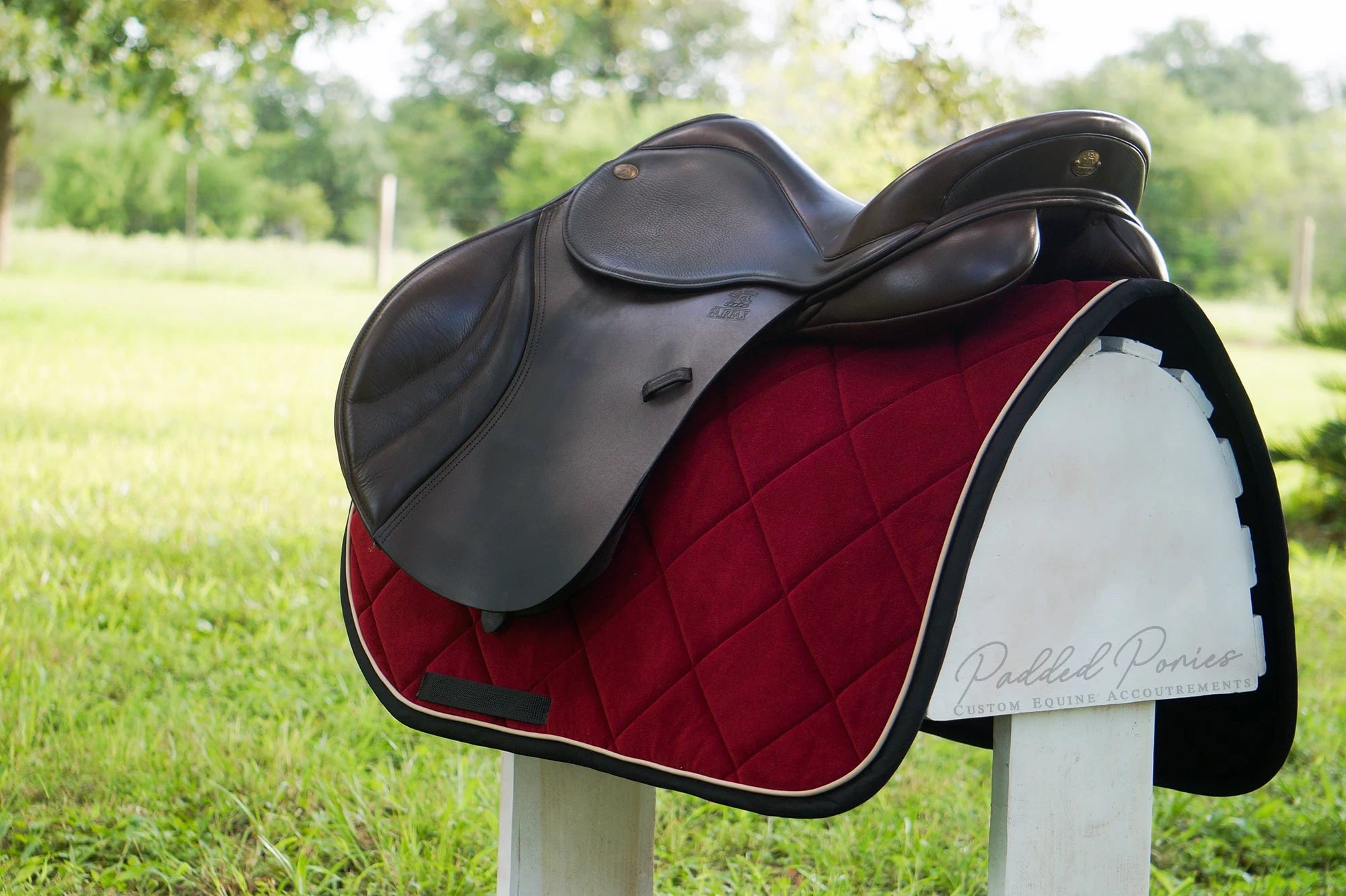 Burgundy and Black Luxe Velvet All Purpose Saddle Pad