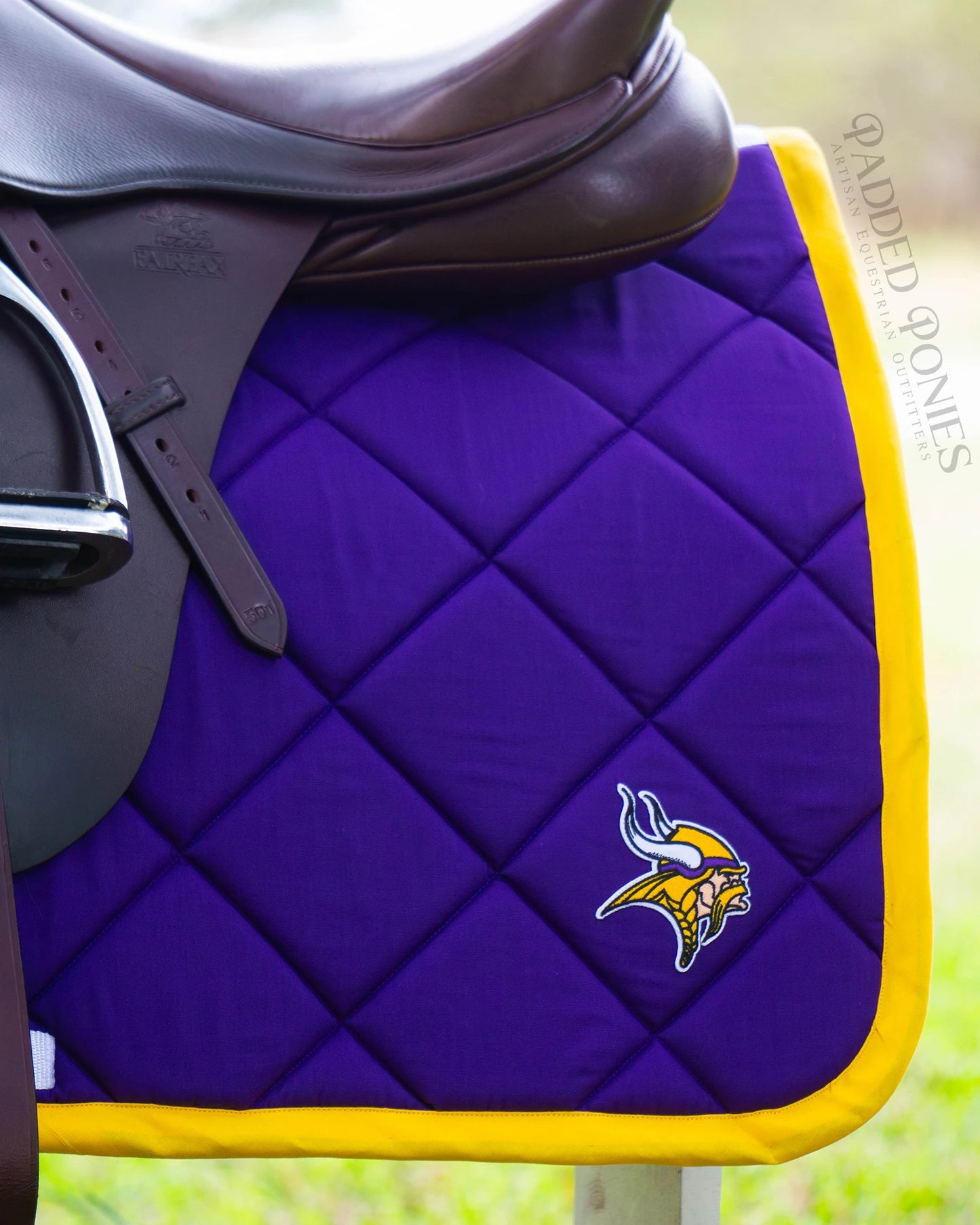 Minnesota Vikings NFL Football Patch Purple and Yellow All Purpose Saddle Pad