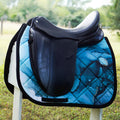 Turquoise Teal Blue Water Color Ink Dressage Saddle Pad