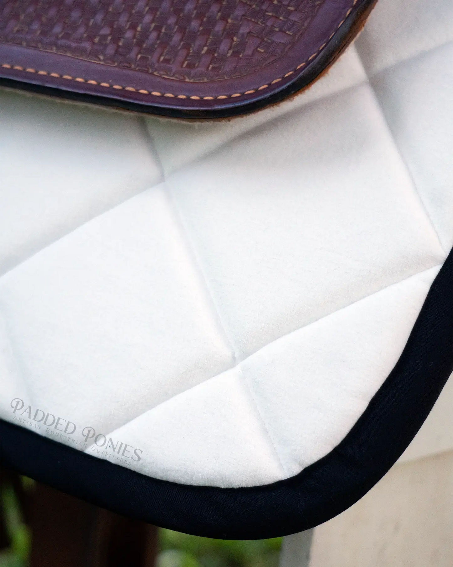 White and Black Luxe Velvet Western Saddle Pad