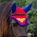 DC Comics Wonder Woman Patch Red and Royal Blue Horse Fly Veil Bonnet