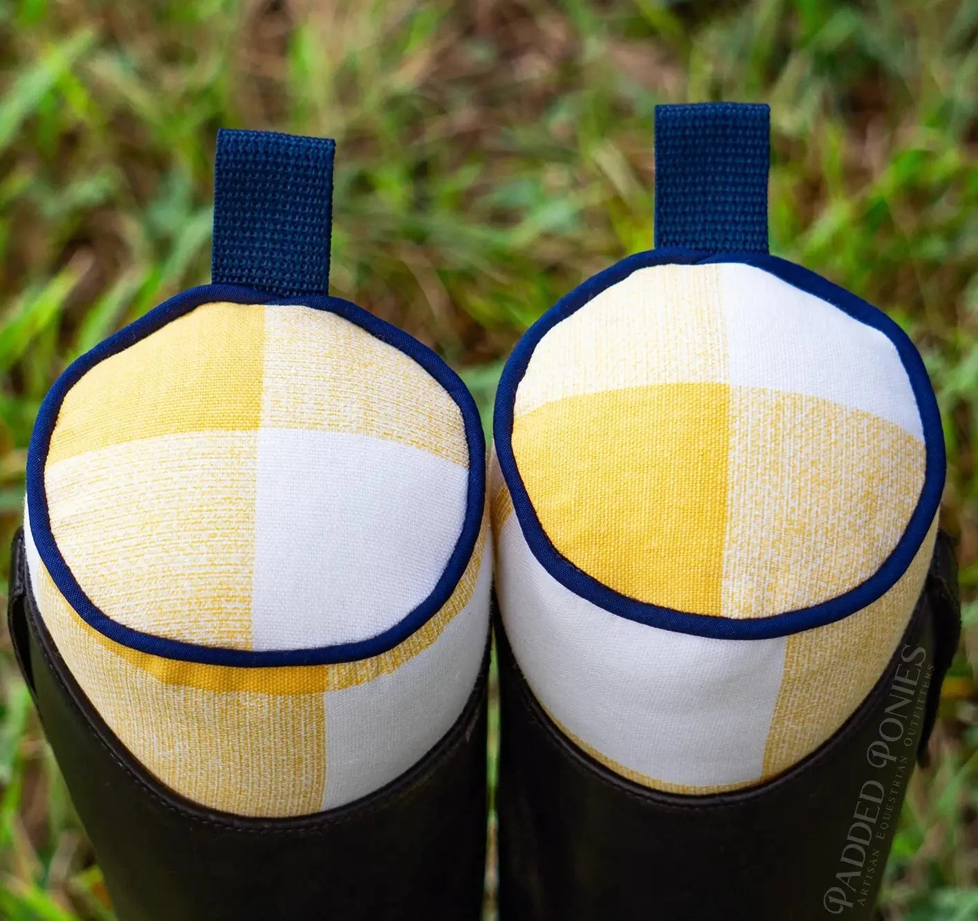 Yellow and Navy Blue Buffalo Plaid Boot Trees