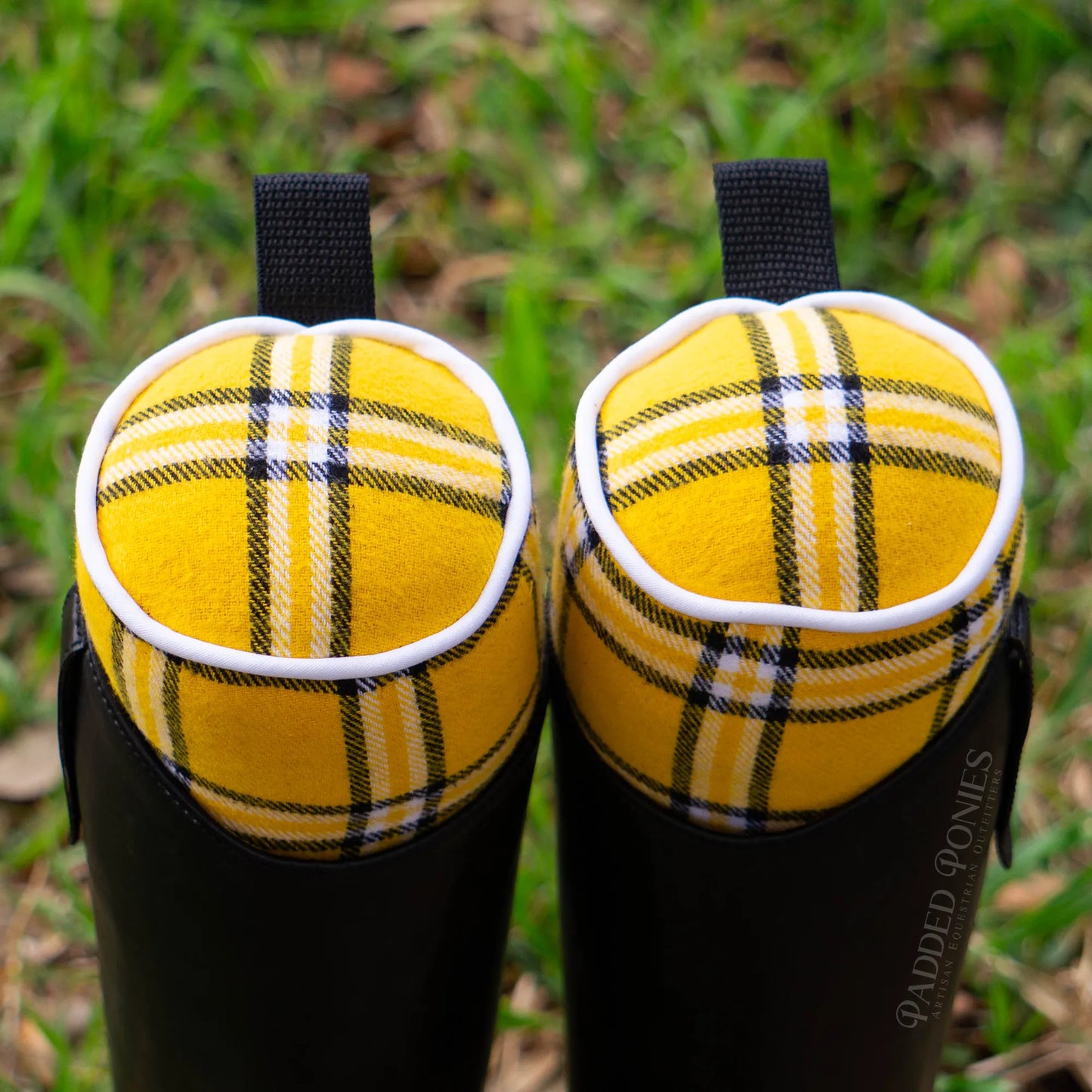 Yellow, Black, and White Plaid Flannel Boot Tree Stuffers