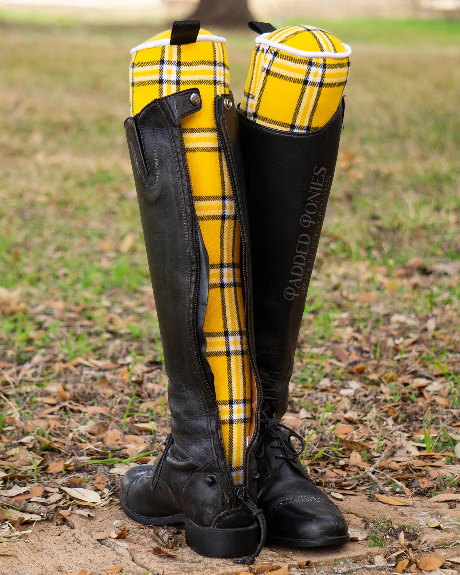 Yellow, Black, and White Plaid Flannel Boot Tree Stuffers
