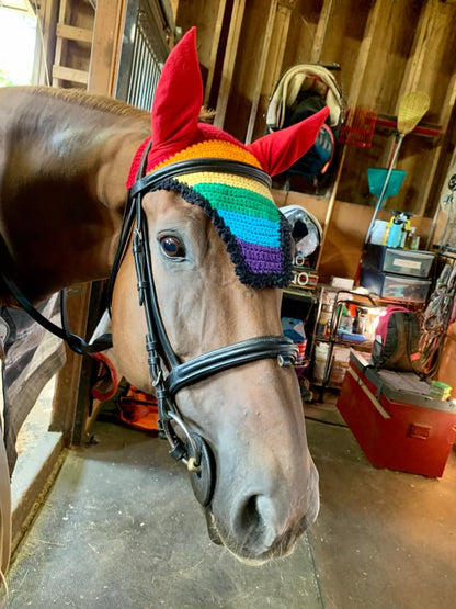 LGBTQ+ Gay Rainbow Flag Fly Veil Bonnet - Customer Photo