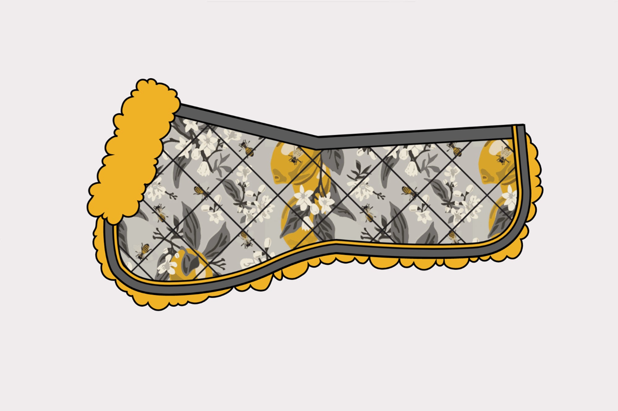 Custom Lemons and Bees Fleece Half Pad