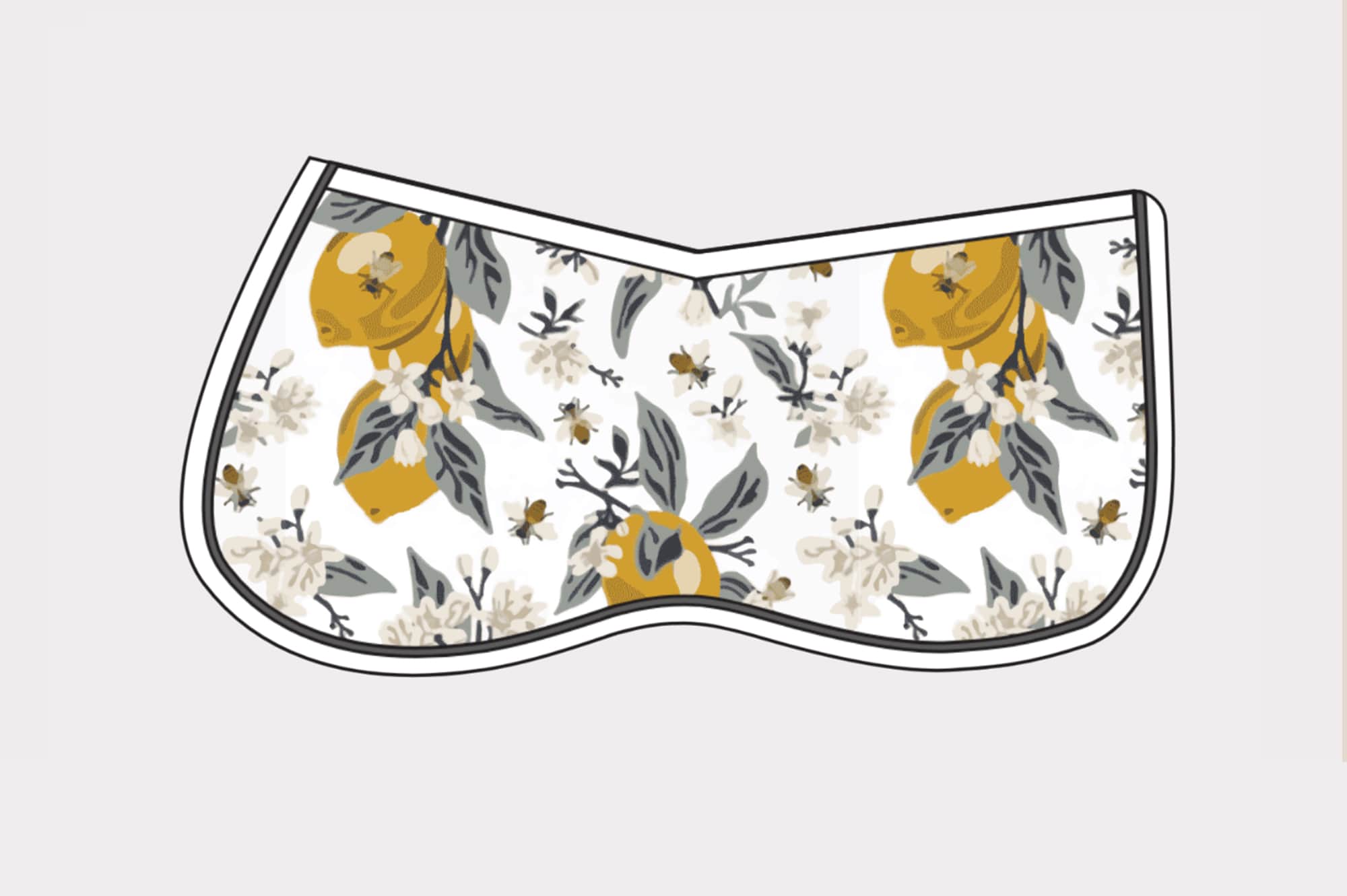 Custom Lemons and Bees Memory Foam Half Pad