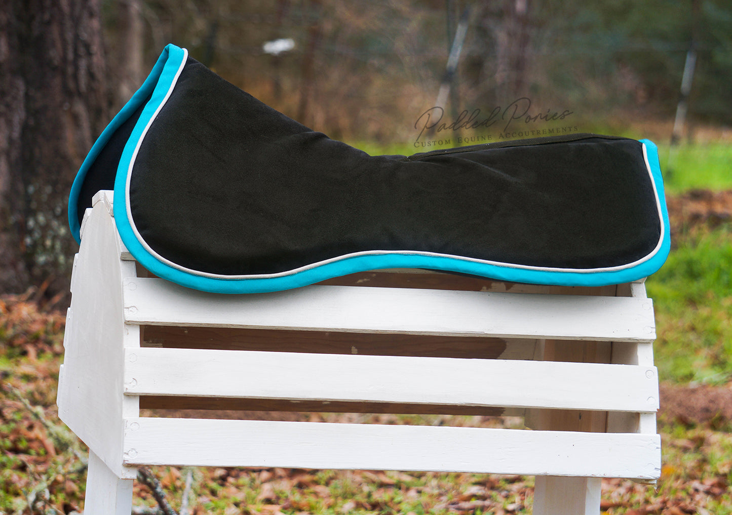 Black and Turquoise Suede Comfort Memory Foam Jump Half Pad