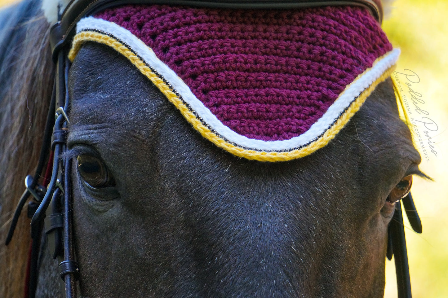 Burgundy and Yellow Fly Bonnet