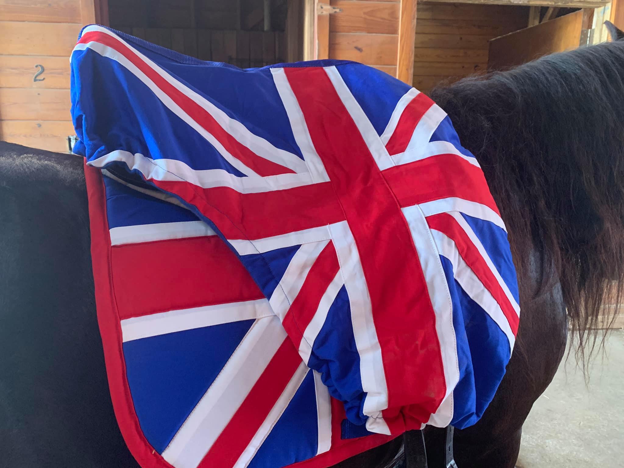 United Kingdom British Flag Dressage Saddle Cover with Matching Pad Customer Photo