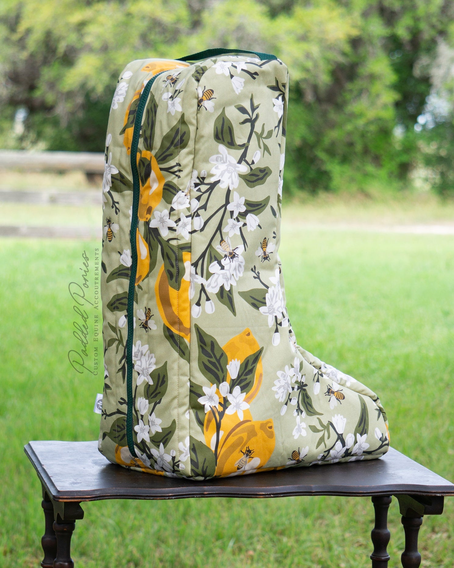 Custom Lemons Bees Tall Boot Bag Padded Ponies