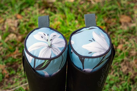 Custom Blue Lilies English Boot Trees
