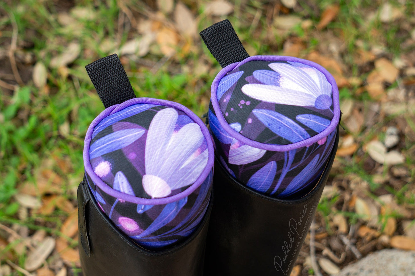 Custom Purple Moonflowers English Boot Trees