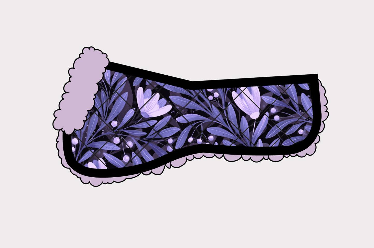 Custom Purple Moonflowers Faux Sheepskin Fleece Half Pad