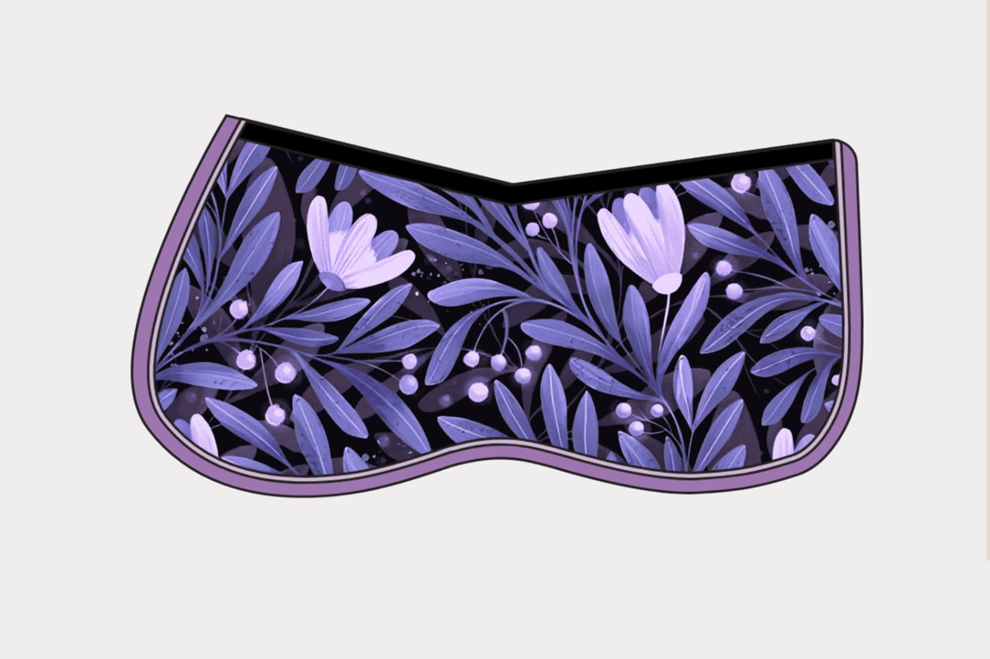 Custom Purple Moonflowers Memory Foam Half Pad