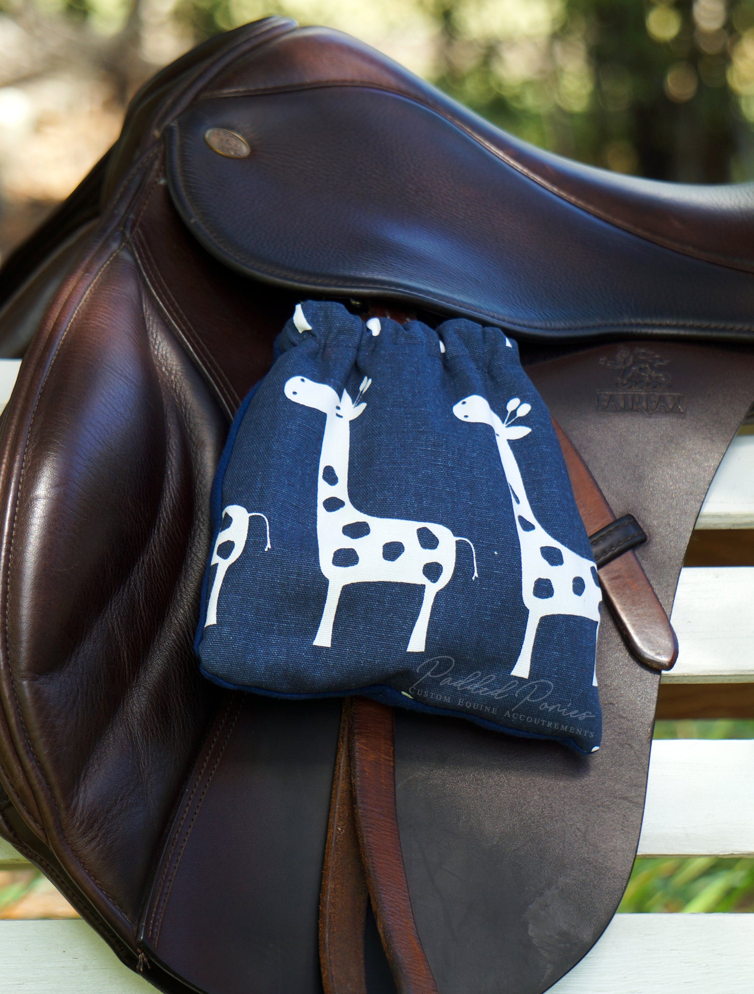 Custom Stirrup Covers Giraffes
