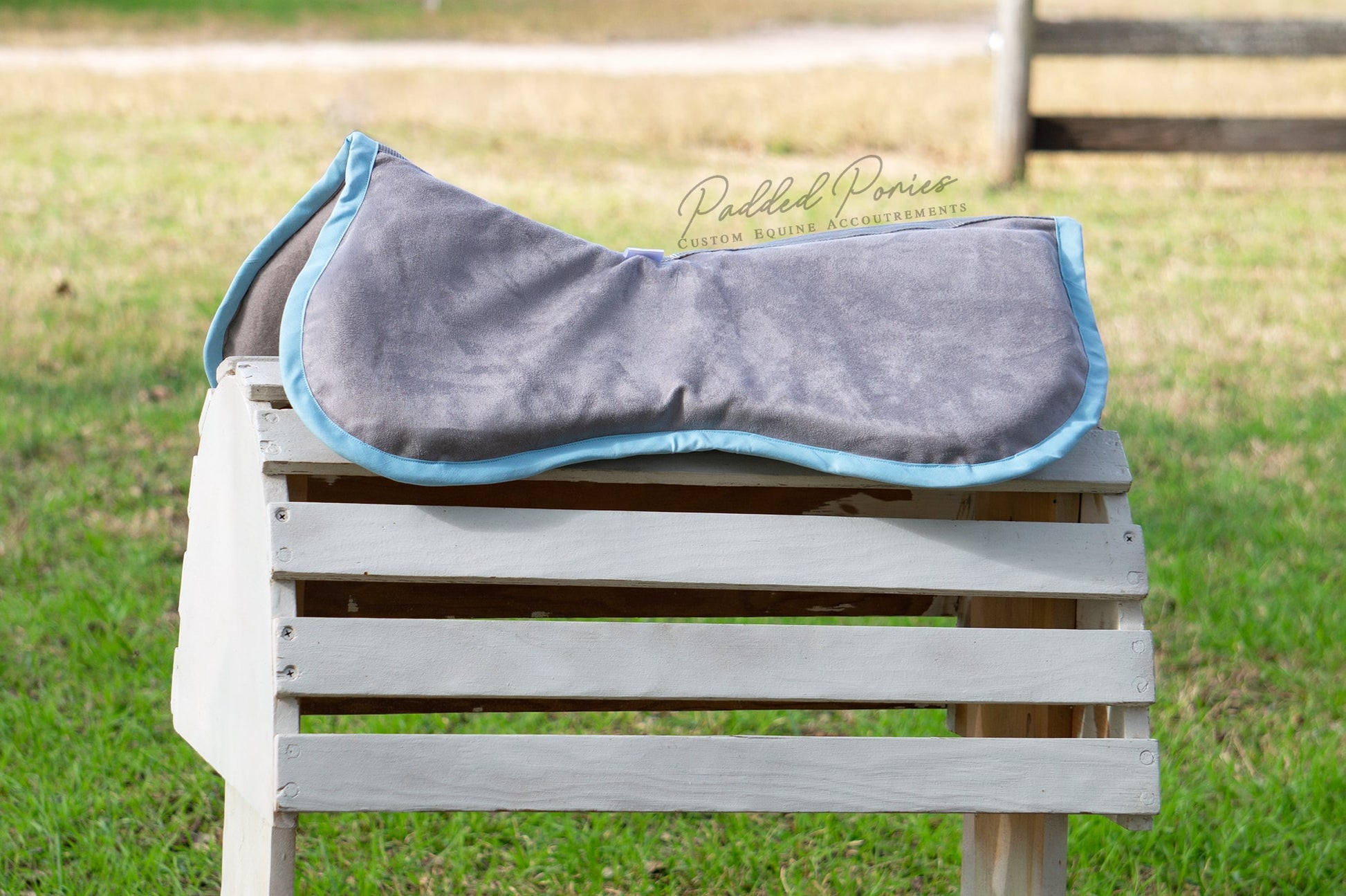 Silver and Baby Blue Suede Comfort Memory Foam Jump Half Pad