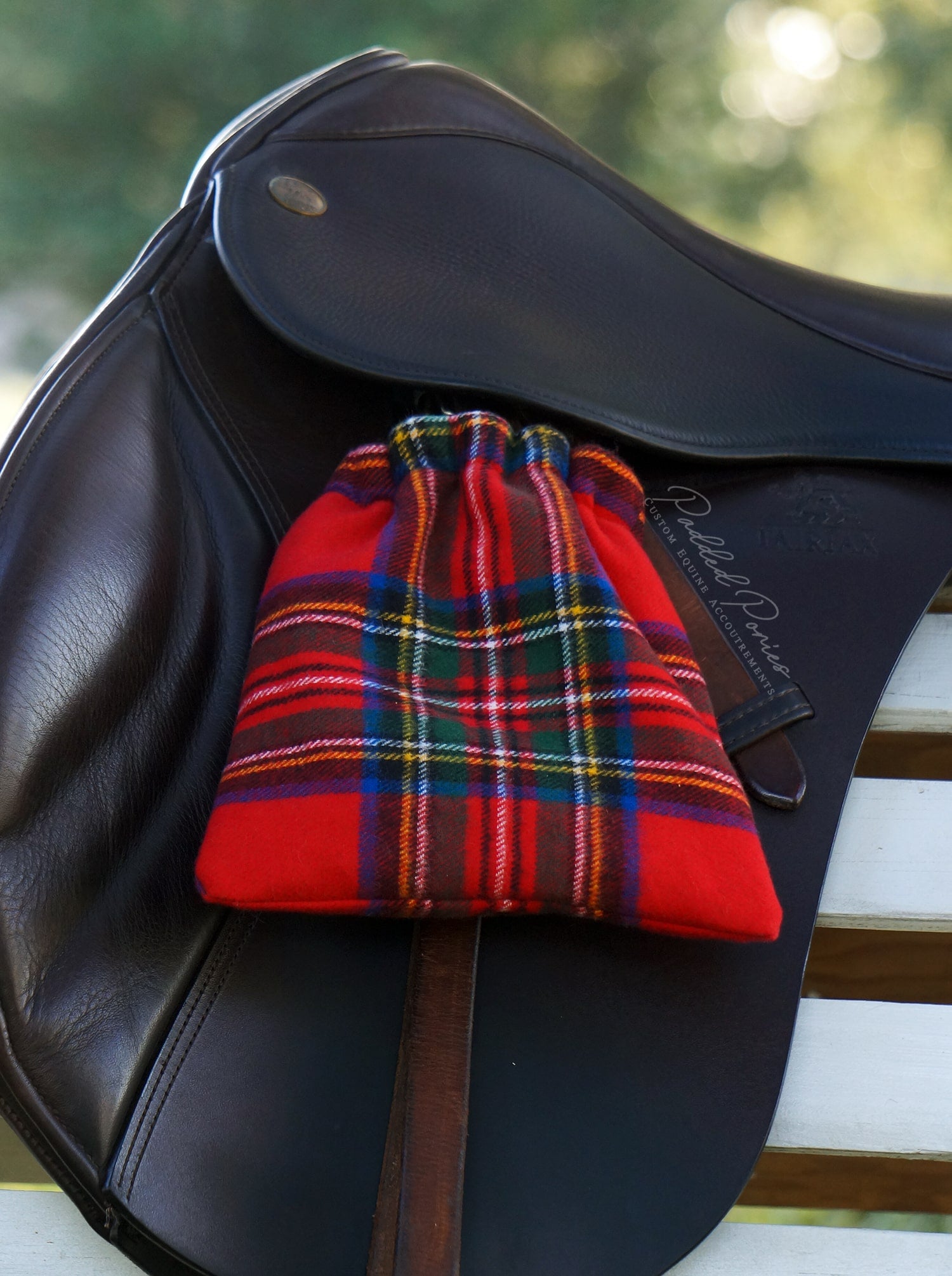 Custom Stirrup Covers Plaid Flannel